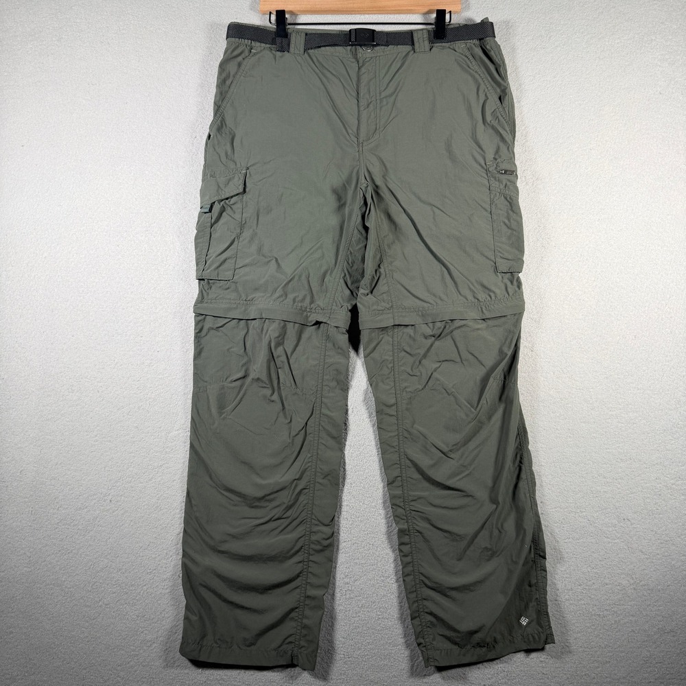 Columbia Silver Ridge Convertible Cargo Pants Sage Green Mens 38x32 AM8004